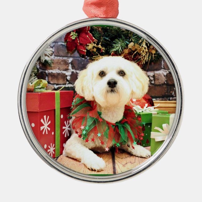 Christmas - Lhasa Apso - Jack Metal Tree Decoration (Front)