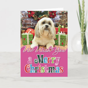 Christmas - Lhasa Apso - Solo Holiday Card