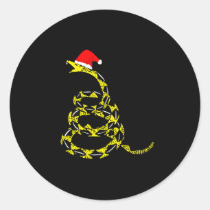 Christmas Libertarian Gadsden Don't Tread Snake Classic Round Sticker