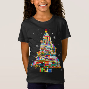 Christmas Library Tree Lights For Librarian And Bo T-Shirt
