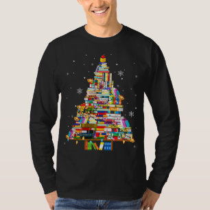 Christmas Library Tree Lights For Librarian And Bo T-Shirt