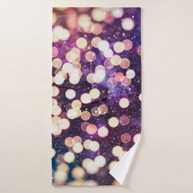 Christmas light background. Holiday glowing graphi Bath Towel (Bath Towel)