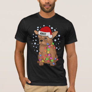 Christmas Light Boston Terrier Dog Puppy T-Shirt