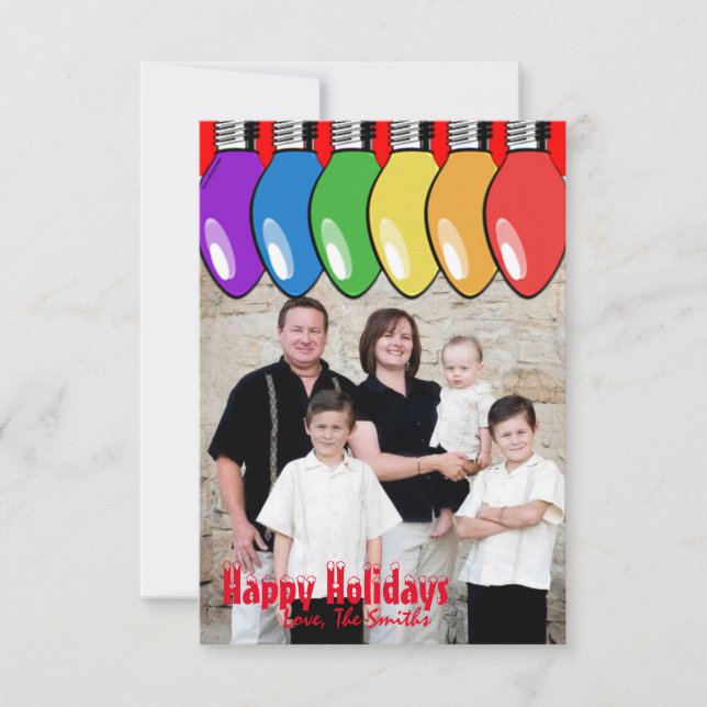 Christmas Light Bulb Photo Card (Front)