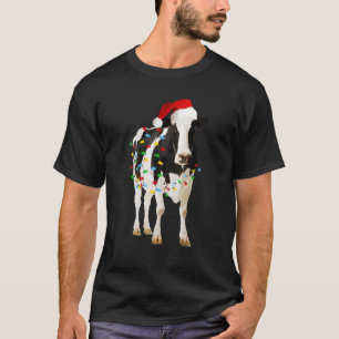 Christmas Light Cow Christmas Custome T-Shirt