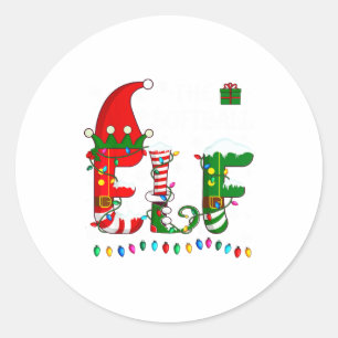 Christmas Light Family Matching Pajamas Softball E Classic Round Sticker