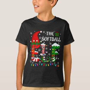 Christmas Light Family Matching Pajamas Softball E T-Shirt
