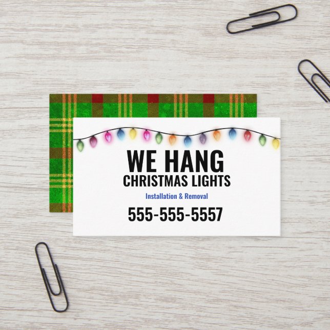 Christmas Light installation Business cards (Front/Back In Situ)