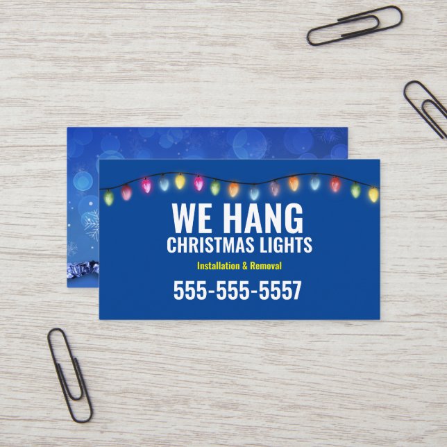 Christmas Light installation Business cards (Front/Back In Situ)