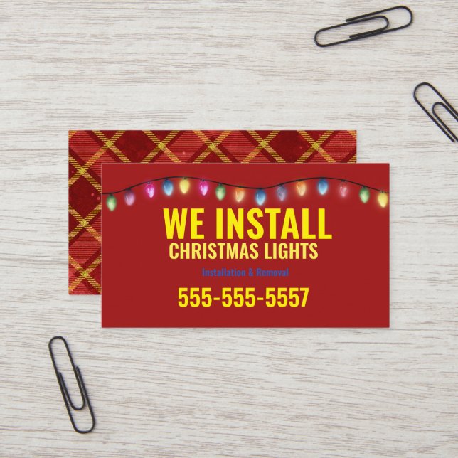Christmas Light installation Business cards (Front/Back In Situ)