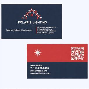 🎄✩ ₊˚🦌⊹♡ Christmas Light Installation QR Business Card