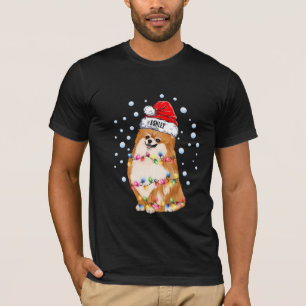 Christmas Light Pomeranian Dog Pupp T-Shirt