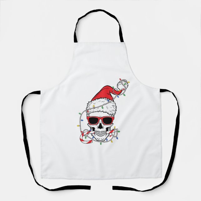 Christmas-Light-Skeleton-Skull Apron (Front)