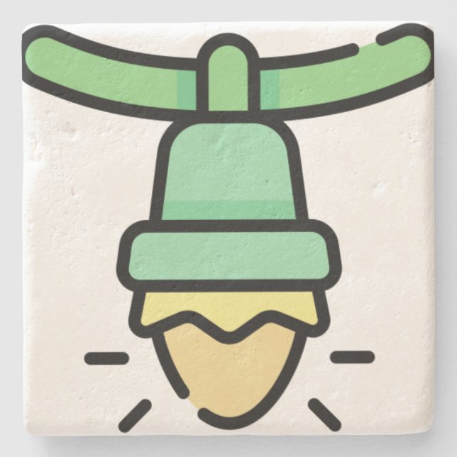 christmas light stone coaster (Front)