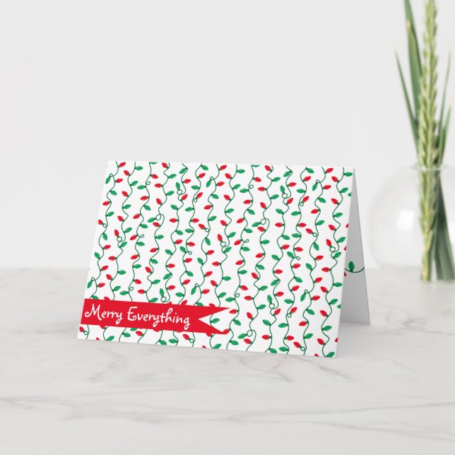 Christmas Light Stripes l Holiday Greeting Card (Front)