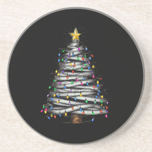 Christmas Light Tree Holiday Coaster