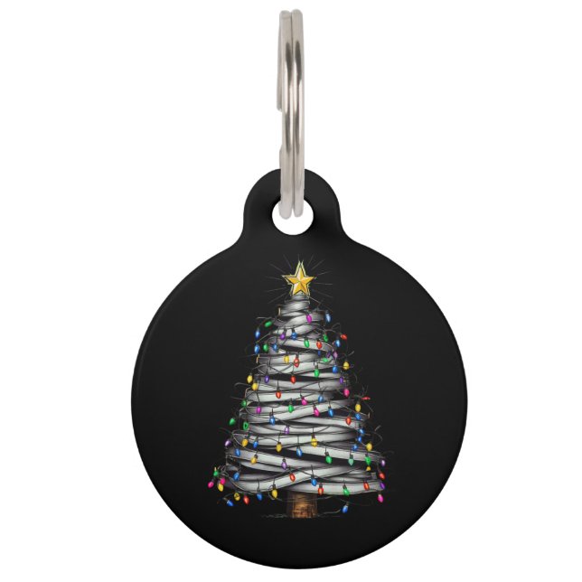 Christmas Light Tree Holiday  Pet Tag (Front)