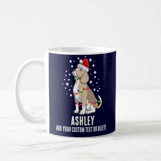Christmas Light With Beagle Dog Coffee Mug (Left)