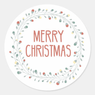 Christmas light wreath stickers