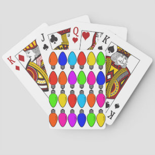 Christmas Lightbulbs Pattern Playing Cards