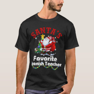 Christmas Lighting Santa's Favourite Spanish Teach T-Shirt