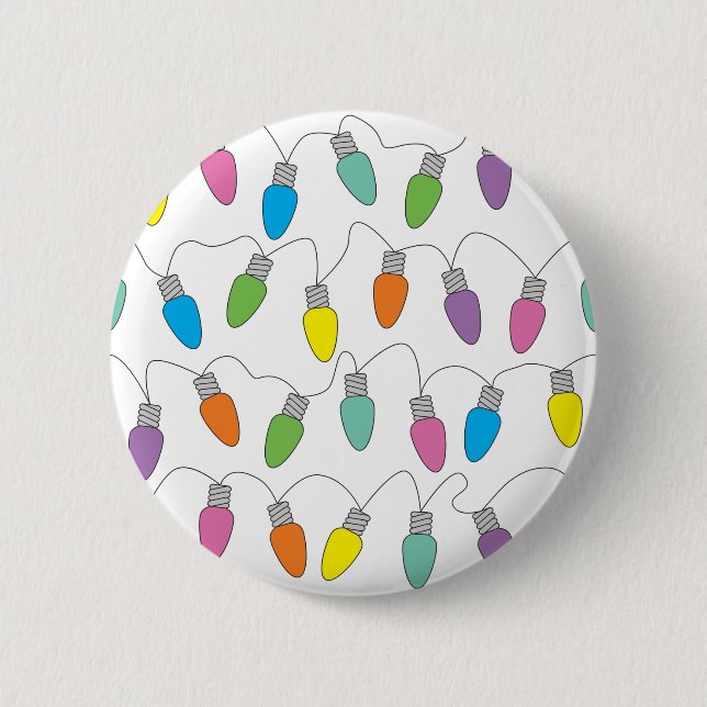 Christmas lights 6 cm round badge (Front)