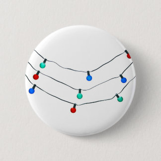 Christmas lights 6 cm round badge