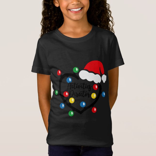 Christmas Lights Activities Director Nurse Costume T-Shirt (Front)