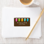 Christmas Lights Address Labels<br><div class="desc">Colourful Christmas lights on a dark brown background. The perfect design for your holiday mailings.</div>