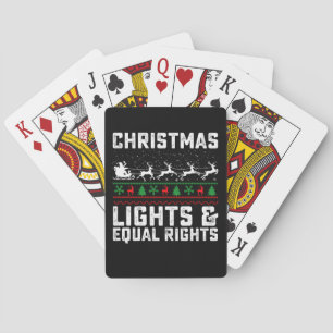 Christmas Lights And Equal Rights Feminist Playing Cards