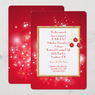 Christmas Lights and Tinsel Invitation