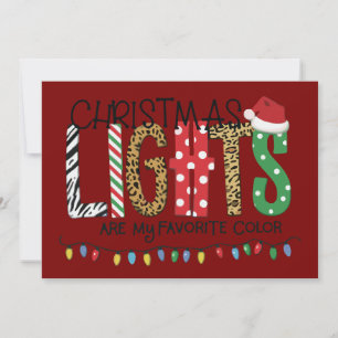 Christmas Lights Are My Favourite Colour Santa Xma Holiday Card