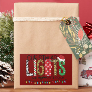 Christmas Lights Are My Favourite Colour Santa Xma Rectangular Sticker