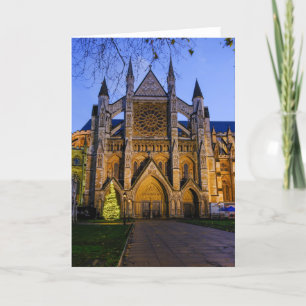 Christmas Lights at Westminster Abbey, London UK Card