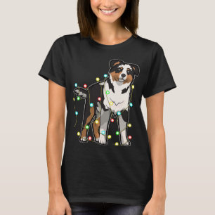 Christmas Lights Australian Shepherd Dog Lover Xma T-Shirt