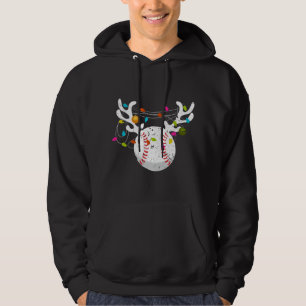 Christmas Lights Baseball Ball Funny Xmas Hoodie
