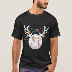 Christmas Lights Baseball Ball Funny Xmas T-Shirt