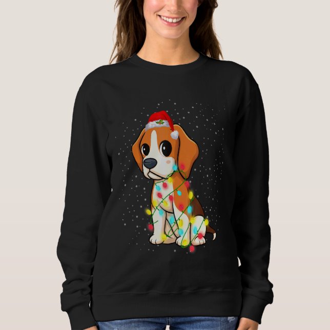 Christmas Lights Beagle Sweatshirt (Front)
