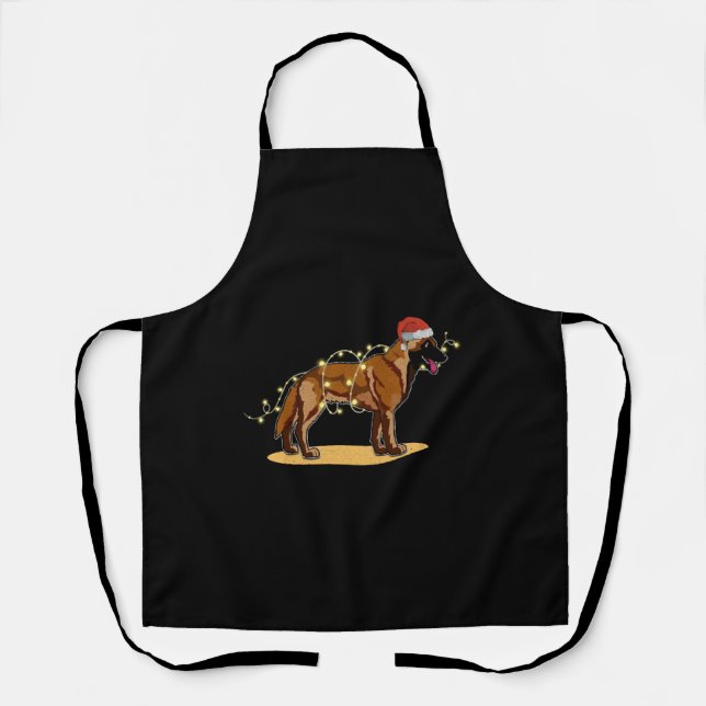 Christmas Lights Belgian Malinois Apron (Front)