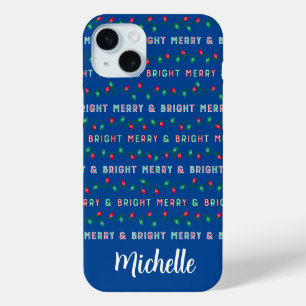 Christmas Lights Blue iPhone 15 Mini Case