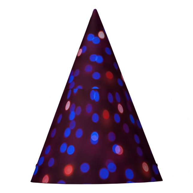 Christmas lights, blurred, festive background. party hat (Front)