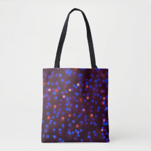 Christmas lights, blurred, festive background. tote bag