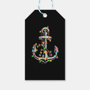 Christmas Lights Boating Sailing Cruise Boat Gif Gift Tags
