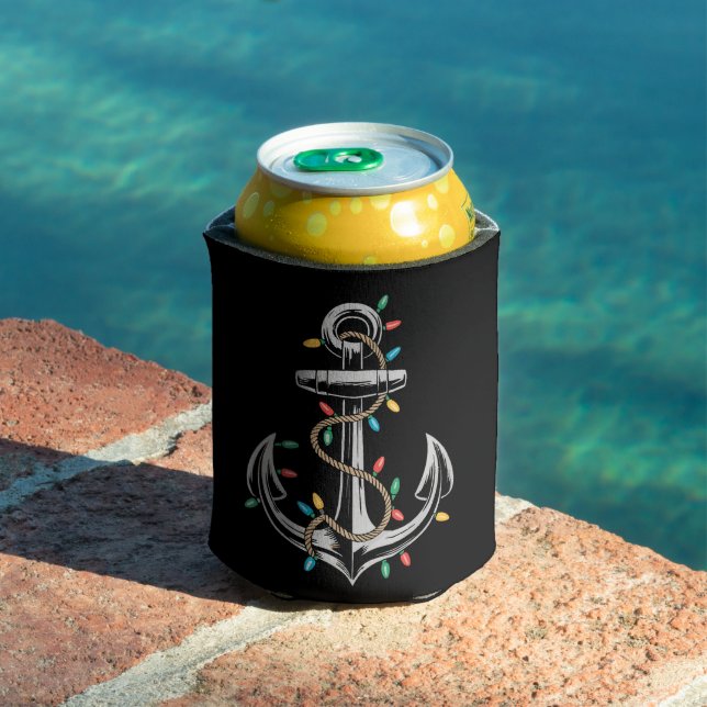 Christmas Lights Boating Sailing Cruise Boat Gifts Can Cooler (In Situ Pool)