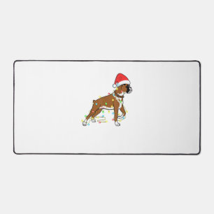 Christmas Lights Boxer Dog Lover Funny Gift  Desk Mat