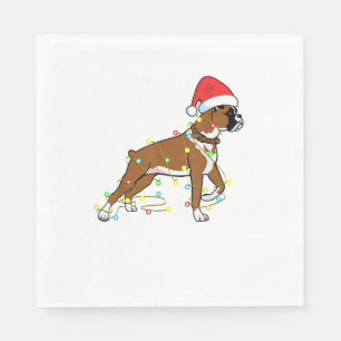 Christmas Lights Boxer Dog Lover Funny Gift Napkin