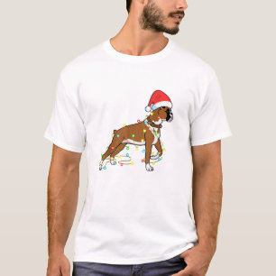 Christmas Lights Boxer Dog Lover Funny Gift T-Shirt