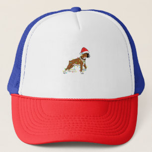 Christmas Lights Boxer Dog Lover Funny Gift  Trucker Hat