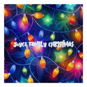 Christmas Lights Bright Holiday Whimsical Merry Poster
