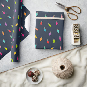 Christmas lights bulbs pattern Wrapping Paper